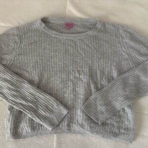 Miami Light Gray Ribbed Crew Neck Sweater